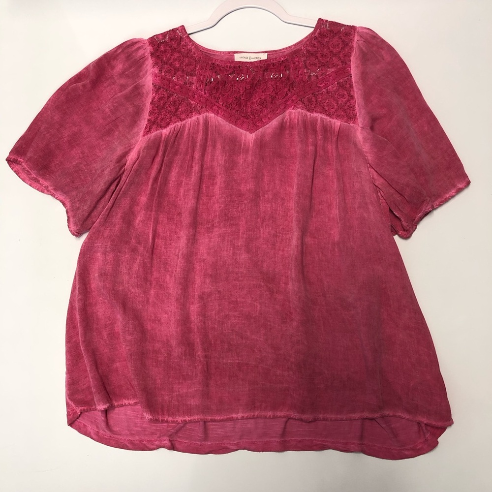 Vintage America short sleeve blouse size M